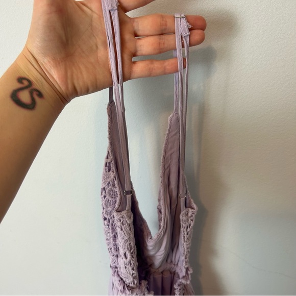 Pink Lily Boho Lavender Purple Crochet Maxi Dress Size Small - Picture 9 of 12